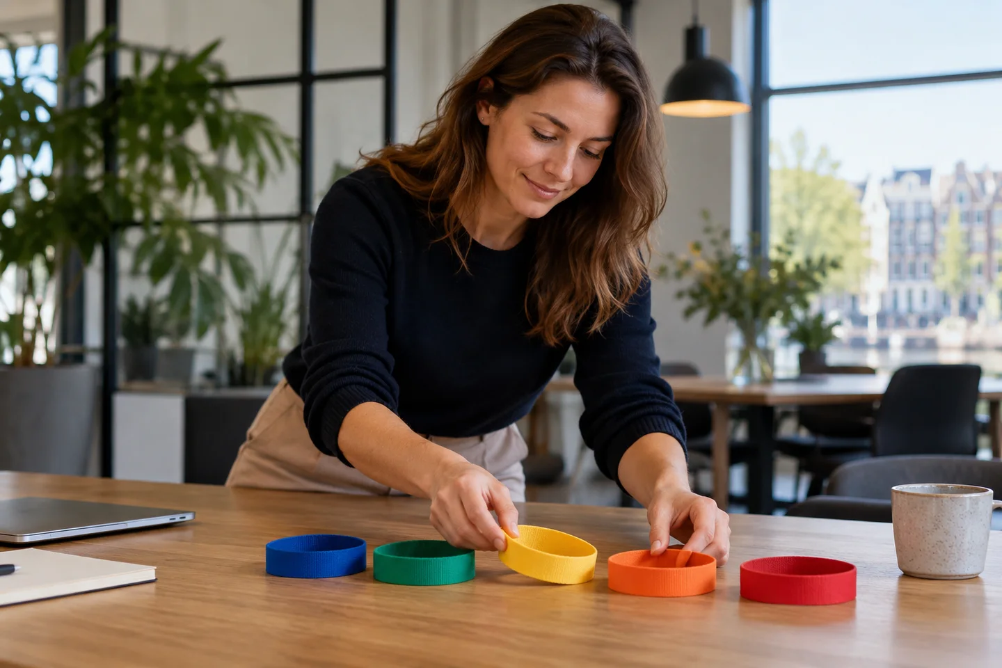 Gekleurde markeringen voor een spel voorbereiden Gekleurde markeringen voor een spel voorbereiden