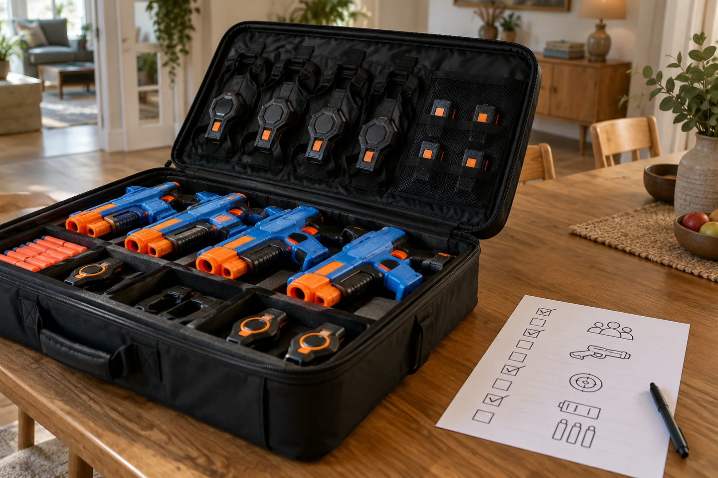Lasertagset in een beschermende koffer